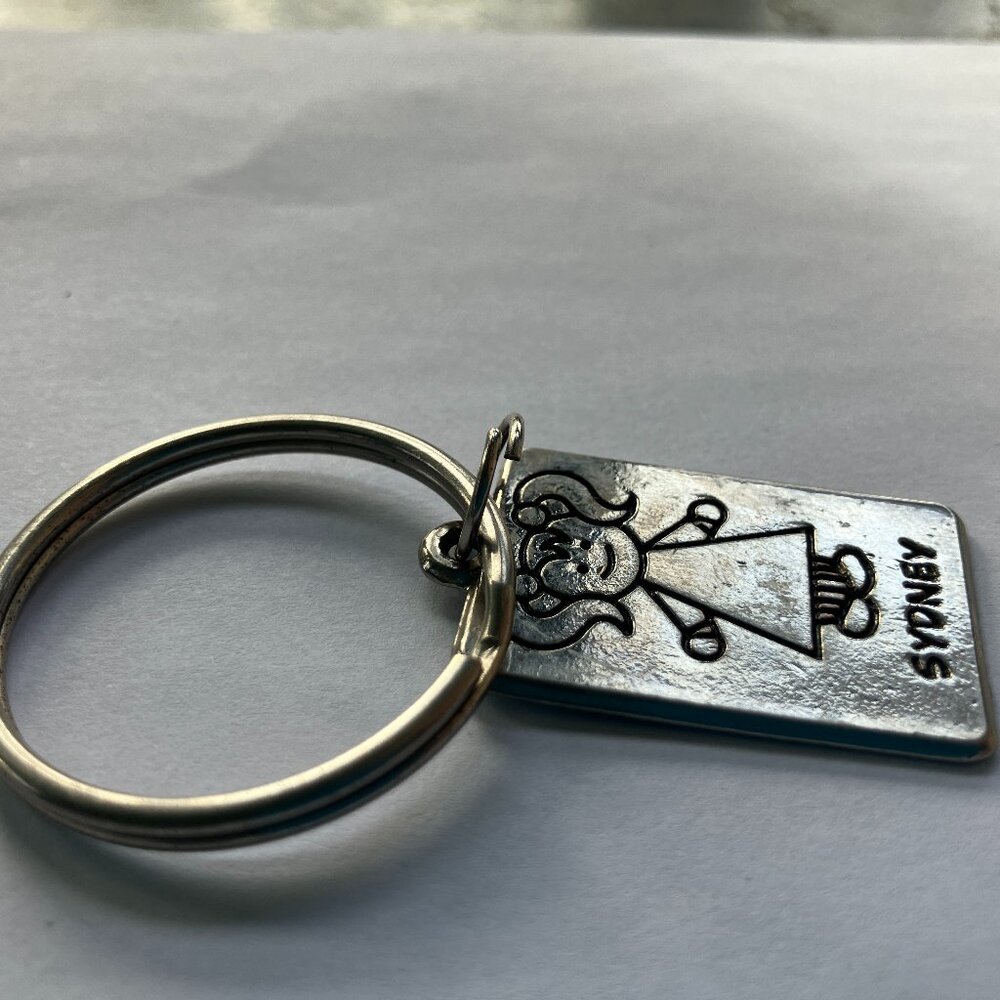 SYDNEY Charm Silver Tone 1.5" Pendant  Keychain Jewelry Line Drawing - Picture 3 of 9